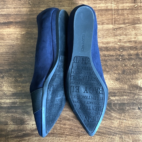 ELLEN TRACY BLUE SUEDE POINTED FLATS - Picture 3 of 7